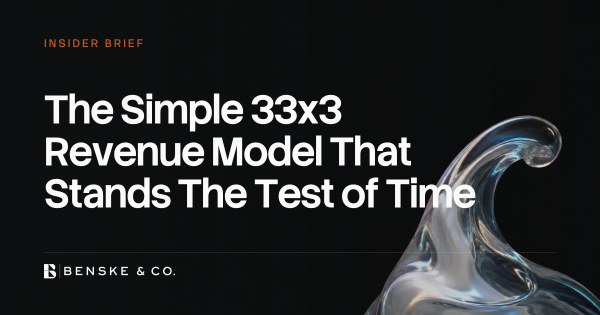 The Simple 33x3 Revenue Model That Stands The Test of Time — Benske & Co.